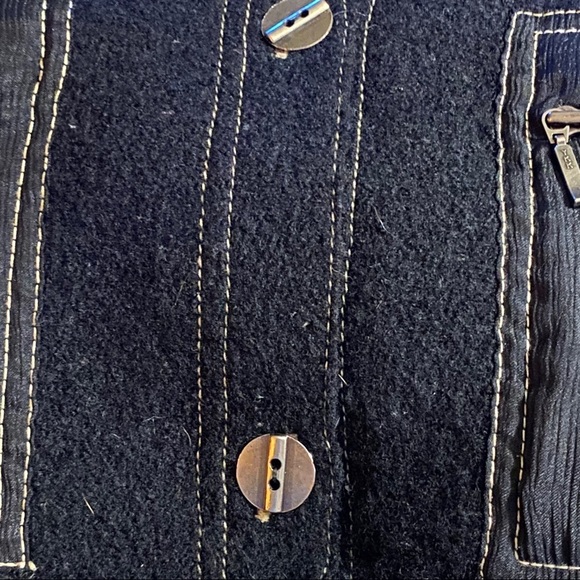 Chico’s black thin wool button up jacket vanity size 0/ US Small - Picture 6 of 8